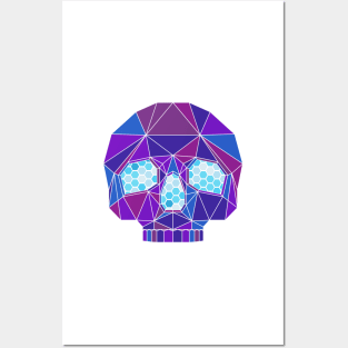 Purple Geometric Skull Posters and Art